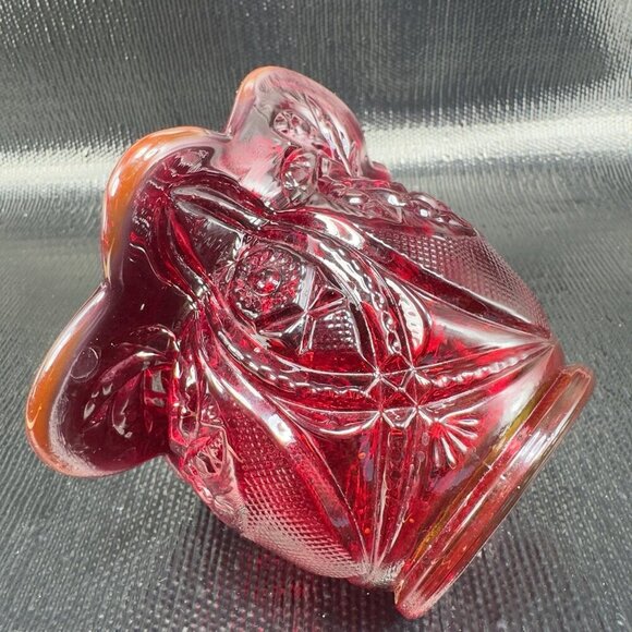 LE Smith Amberina Cadmium UV Glowing Glass Vase Bowl Jack In Pulpit Glass VTG - Picture 12 of 16